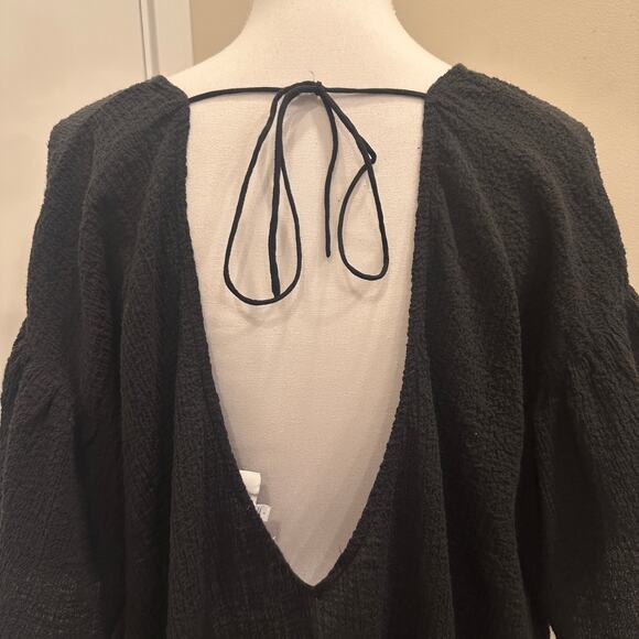 L’Academie Revolve Black Marva Textured Mini Dress Boho Resort Beach Coastal - Picture 8 of 10